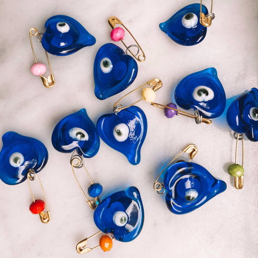 Heart Shaped Evil Eye Pin