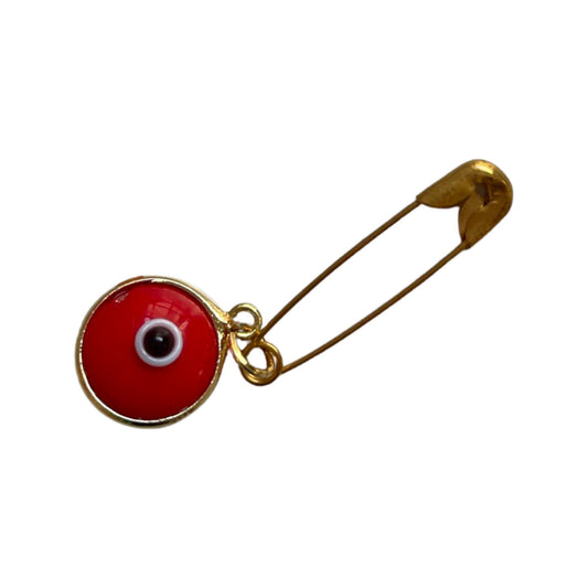 LUCKY EVIL EYE SAFET PIN - RED