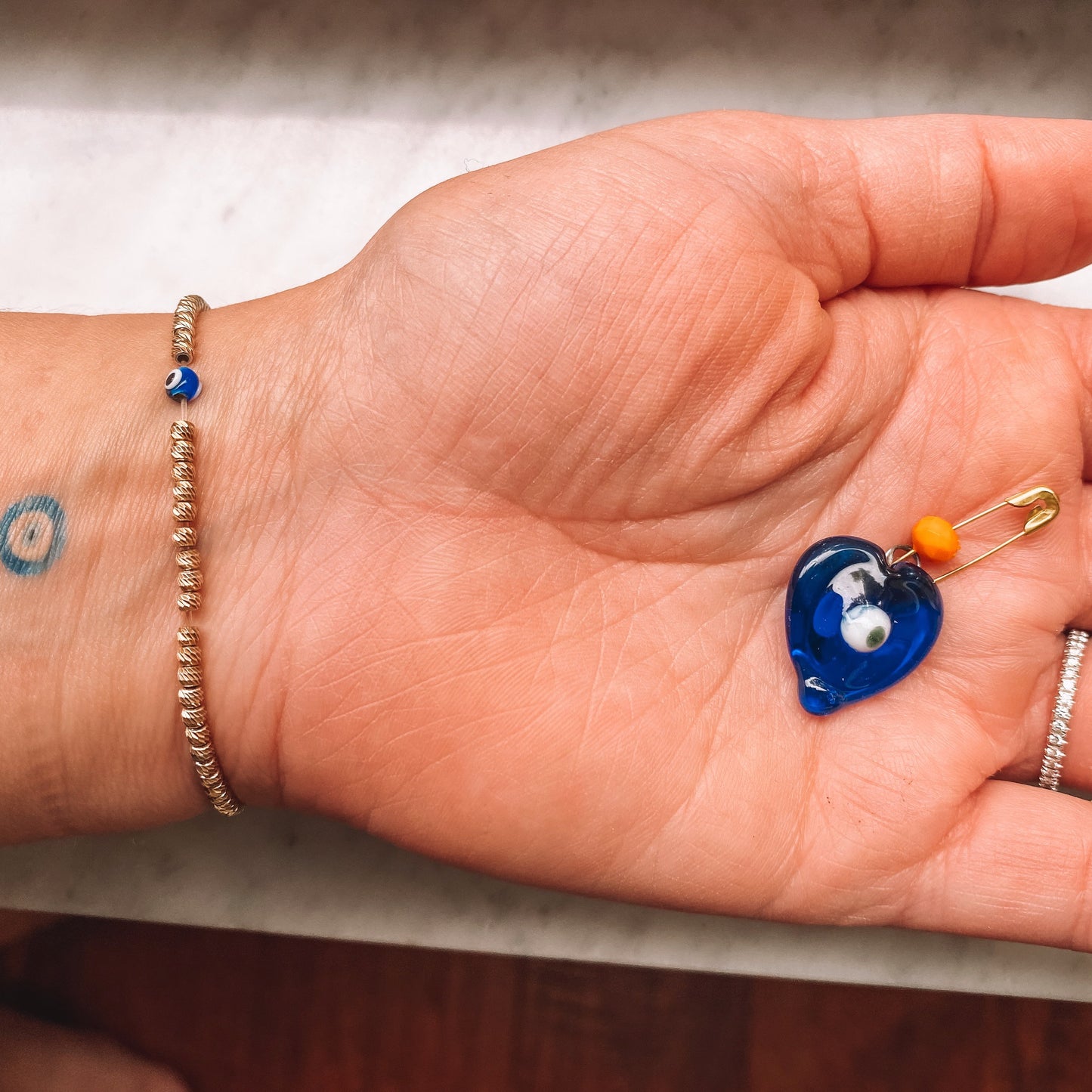 Heart Shaped Evil Eye Pin