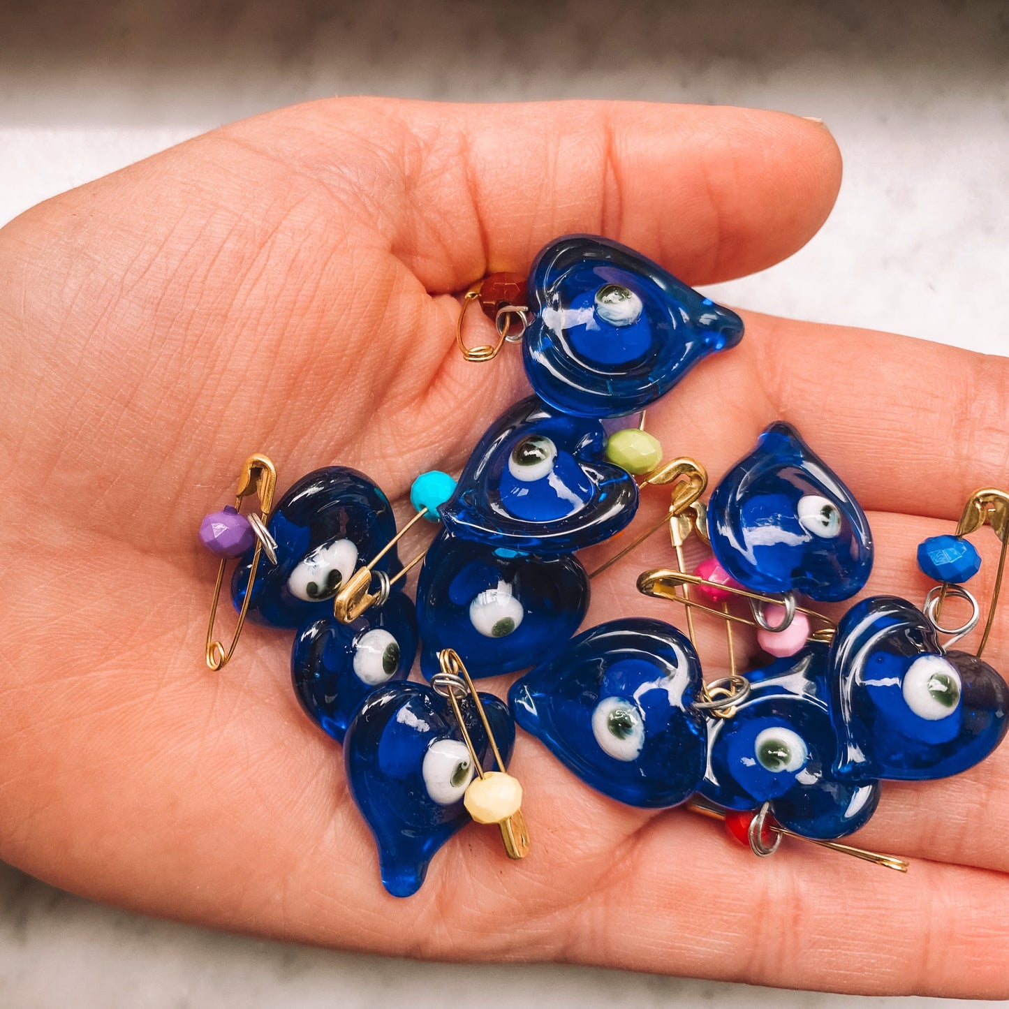 Heart Shaped Evil Eye Pin