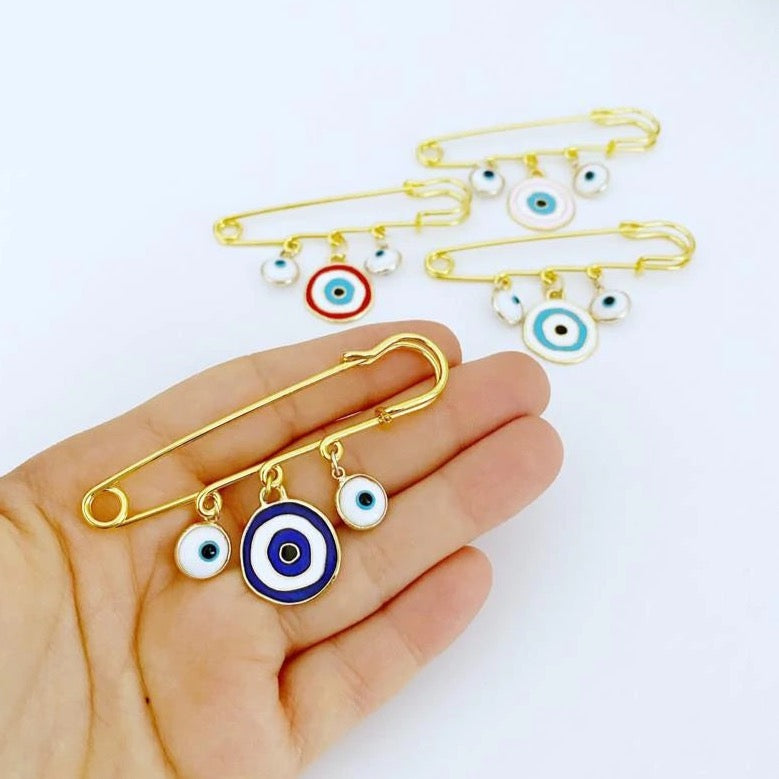 Large Evil Eye Safety Pin