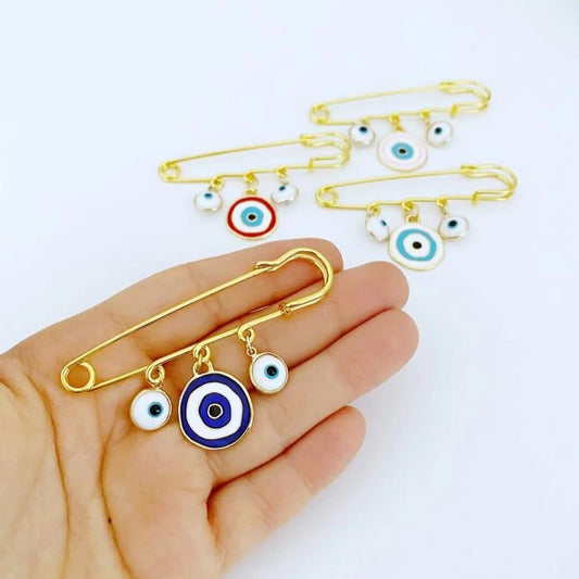 Large Evil Eye Safety Pin